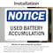 Signmission Used Battery Accumulation, 10 in W x Rectangle, Vinyl Decal OS-2PACK-NS-D-710-L-18824 - alternate 6